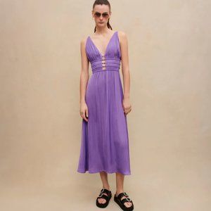 223RYALA maje satin maxi dress purple
